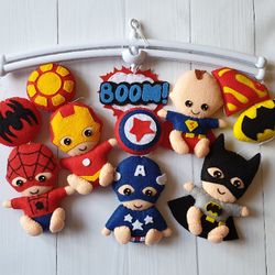 superhero baby mobile, superhero nursery mobile, baby shower gift, hero nursery mobile, superhero baby boy mobile