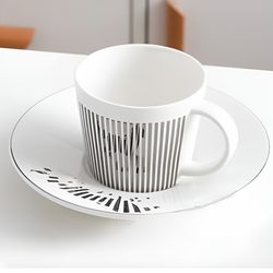 elegant looking anamorphic cup and saucer for tea time