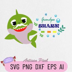 Grandpa Shark Svg, Shark Svg, Shark Grandpa Boy Svg, Shark Grandpa Girl Svg, Shark do do do, Grandpa Shirt Design, Silho