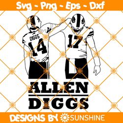 allen diggs svg, josh allen svg, stefon diggs svg, buffalo biils svg, bills svg, file for cricut