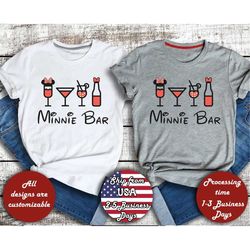 Minnie Bar Shirt, Disney Shirt , Drinking Around The World Tee, Girls Night Out Shirt, Cocktail Tee, Bachelorette Shirt,