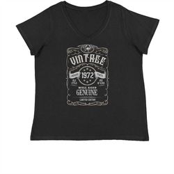 vintage 1972 aged to perfection 50th birthday gift womens plus size v-neck t-shirt