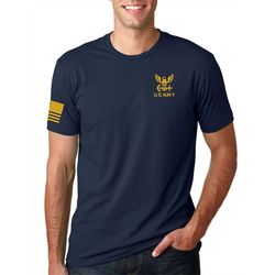u.s navy left chest logo with us flag shirt
