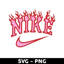 nike logo valentine pink fire svg, nike svg, valentine day svg, valentine pink fire svg, png dxf eps file - digital file