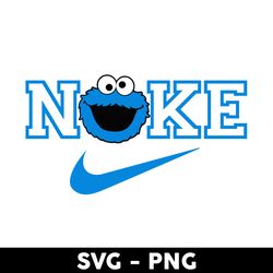 cookie monster nike svg, nike logo svg, nike sesame street svg, png dxf eps file - digital file