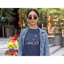 cancer zodiac star chart womens t-shirt