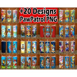 20 paw patrol tumbler bundle,mega tumbler bundle, tumbler bundle design, sublimation tumbler bundle, 20oz skinny tumbler