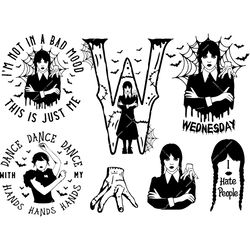 wednesday addams svg bundle, png, pdf,  jenna ortega svg, addams family svg