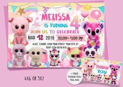 beanie boo invitation