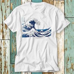 The Great Wave Off Kanagawa Under Wave Ramen Art T Shirt Top Design Unisex Ladies Mens Tee Retro Fashion Vintage Shirt S