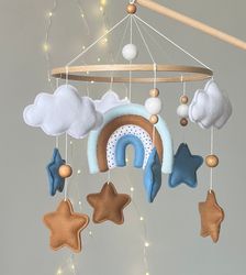 rainbow star  baby mobile crib mobile nursery decor