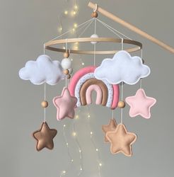 Baby girl crib mobile Alice in wonderland nursery decor - Inspire Uplift