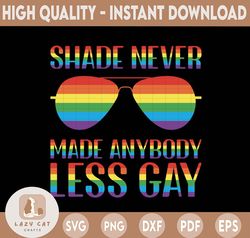 shade never made anybody less gay svg,you need to calm down pride svg