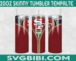 49ers zipper tumbler wrap, football tumbler png, skinny 20oz tumbler wrap, nfl tumbler png, 49ers zipper png