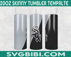 chicago white sox tumbler wrap, baseball tumbler wrap png, 20oz tumbler wrap, mlb tumbler png, chicago white sox tumbler