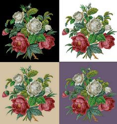 a003  bouquet of peonies and roses