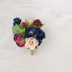 burgundy navy blue boutonniere, navy and maroon boutonniere, flower boutonniere, boutonniere for men, burgundy wedding b