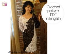 Dress Irish lace crochet pattern , crochet pattern , crochet dress pattern , crochet lace pattern , crochet  lace motif.