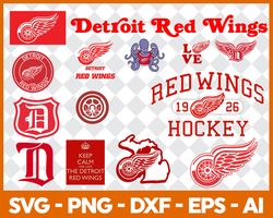 detroit red wings svg nhl national hockey league team svg logo clipart bundle instant download svg - png - eps - pdf