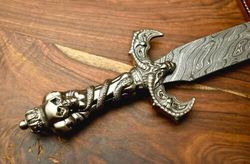 damascus steel, lord of the underworld, serpents, satanic skull, island king, sword, mother's day gift