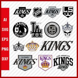 los angeles kings svg nhl national hockey league team svg logo clipart bundle instant download svg - png - eps - pdf