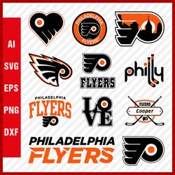 philadelphia flyers svg nhl national hockey league team svg logo clipart bundle instant download svg - png - eps - pdf