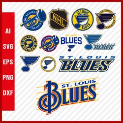 St. Louis Blues Svg NHL National Hockey League Team Svg Logo Clipart Bundle Instant Download SVG - PNG - EPS - PDF