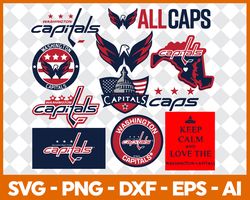washington capitals svg nhl national hockey league team svg logo clipart bundle instant download svg - png - eps - pdf