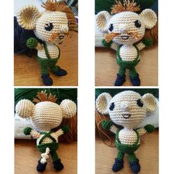 handmade crochet amigurumi mouse boy toy/doll