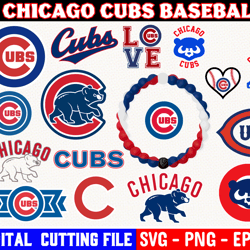 chicago cubs baseball team svg, chicago-cubs svg, bundle svg files ml b svg, cut files for cricut png, silhouette file