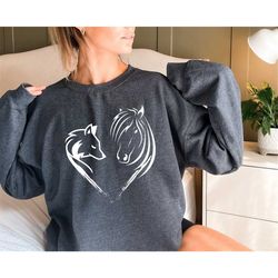 horse dog lover hoodie sweatshirt, dog lover gift, horse lover gift, heart dog horse hoodie, dog lover hoodie, pet lover