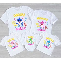 family shark doo doo doo shirt, birthday shark shirts, matching birthday family shirts, baby shark theme t-shirt, matchi