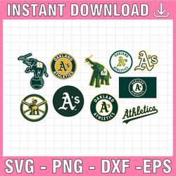 10 files oakland athletics svg, cut files, baseball clipart, cricut oakland svg, athletics svg, cutting files, mlb svg,