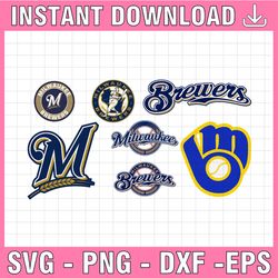 7 files milwaukee brewers svg files, cut files, baseball clipart, cricut milwaukee, brewers svg, cutting files, mlb svg,