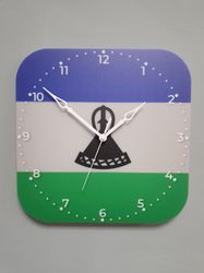 lesotho flag clock for wall, lesotho wall decor, lesotho gifts (mosotho basotho)