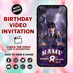 girls birthday invitation, girls birthday video invitation, girls invitation, birthday party, birthday invitation, video