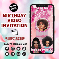 birthday video invitation, animated video invitation, birthday invite, animated digital invitation, invitacion animada