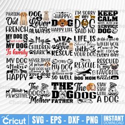 dog svg quotes. love dogs, live love bark. dogs bundle. funny pets sayings svg, png. cricut, cut files