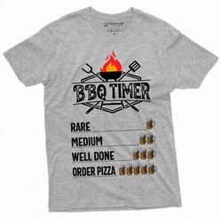 bbq grilling father's day mens 4th of july tee shirt funny shirts beer timer grandpa dad husband gift ideas
