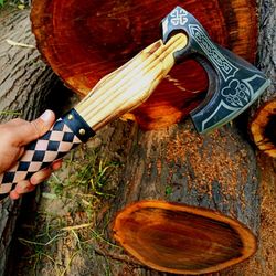 handmade carbon steel hatchet for your next wilderness expedition