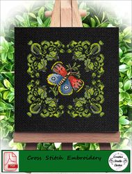 vintage cross stitch scheme  butterflies