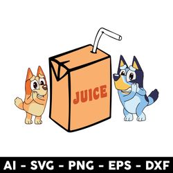 bluey ang bingo juice png, bluey and bingo png, juice box png, bluey png, cartoon png -digital file