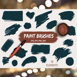 hand drawn paint brushes & paint strokes