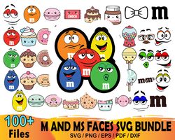 100 m and ms faces svg bundle, m and m svg, mm logo svg