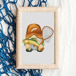 fisherwoman, cross stitch pattern, female cross stitch, counted cross stitch, fishing cross stitch