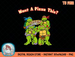 Teenage Mutant Ninja Turtles Want A Pizza This Text T-Shirt.png