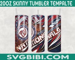 washington nations template tumbler wrap, 20oz tumbler wrap, washington nations template png, mlb tumbler wrap, sport