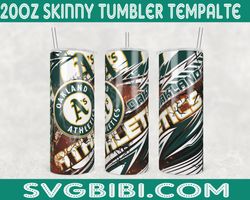 oakland athletics template tumbler wrap, 20oz tumbler wrap, oakland athletics template png, mlb tumbler wrap, sport