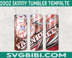 newyork yankees template tumbler wrap, 20oz tumbler wrap, newyork yankees template png, mlb tumbler wrap, sport tumbler