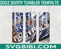 kansas city royals template tumbler wrap, 20oz tumbler wrap, kansas city royals template png, mlb tumbler wrap, sport